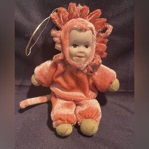 Vintage Porcelain face Baby in Lion Costume